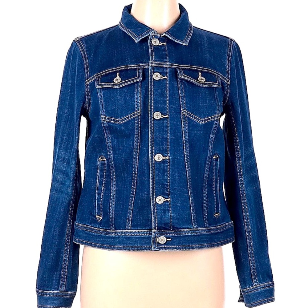 TALBOTS Denim Jacket Sz M. Blue. Like New!